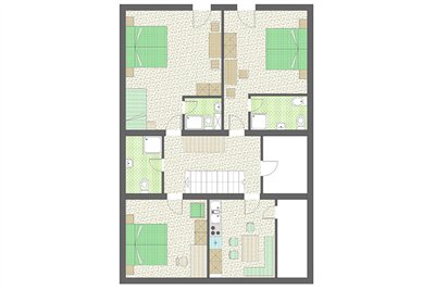 Room map of the attic flat