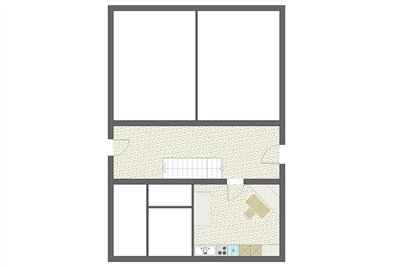 Room map of the kitchen of the vacation apartment